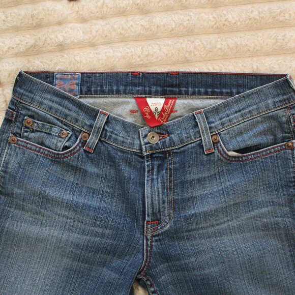 Lucky Brand Dunagarees Sundown Skinny Cuffed Crop Jeans Sz 8/29 - Picture 5 of 12